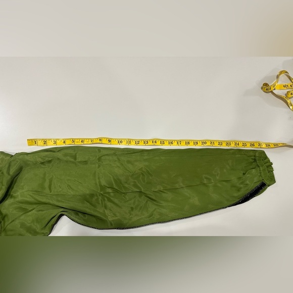 Anthropologie Green Satin Joggers with Button waistband - Picture 5 of 5